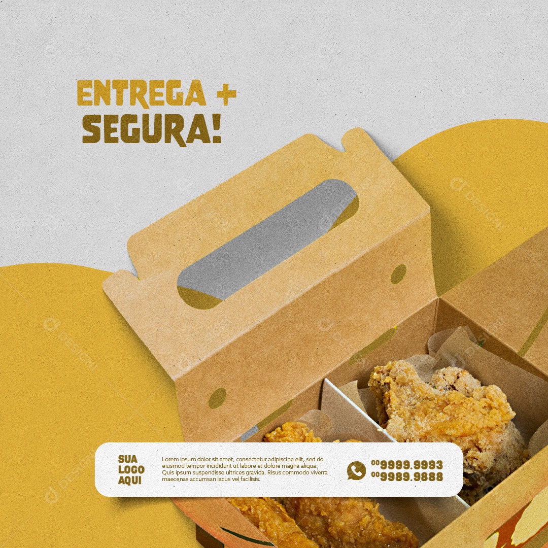 Frango Frito Entrega + Segura Social Media PSD Editável