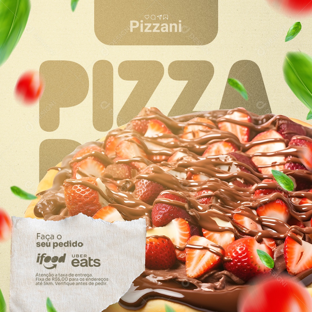 Pizzaria Faça o Seu Pedido Pizza Social Media PSD Editável