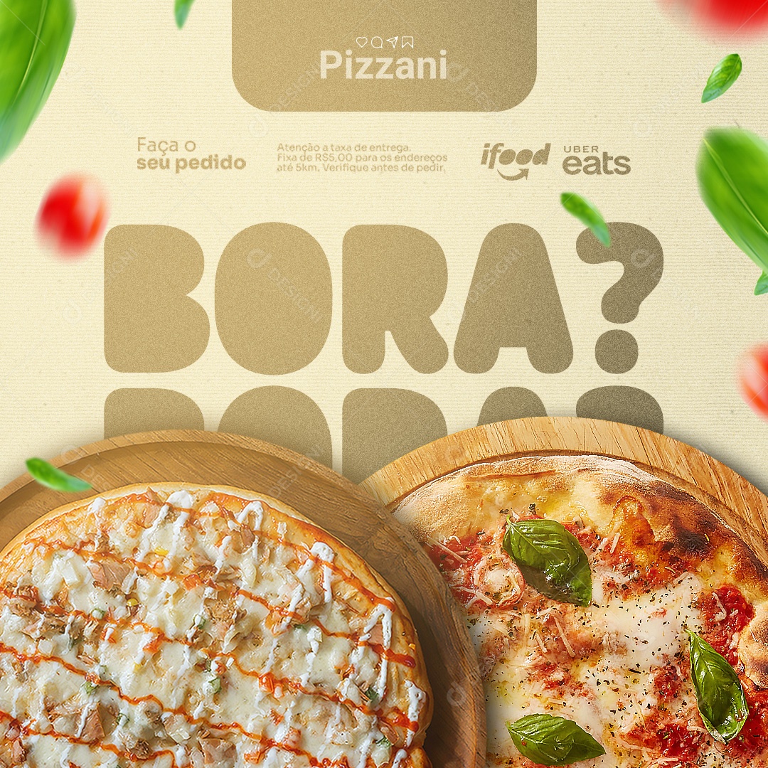 Pizzaria Faça o Seu Pedido Bora Social Media PSD Editável