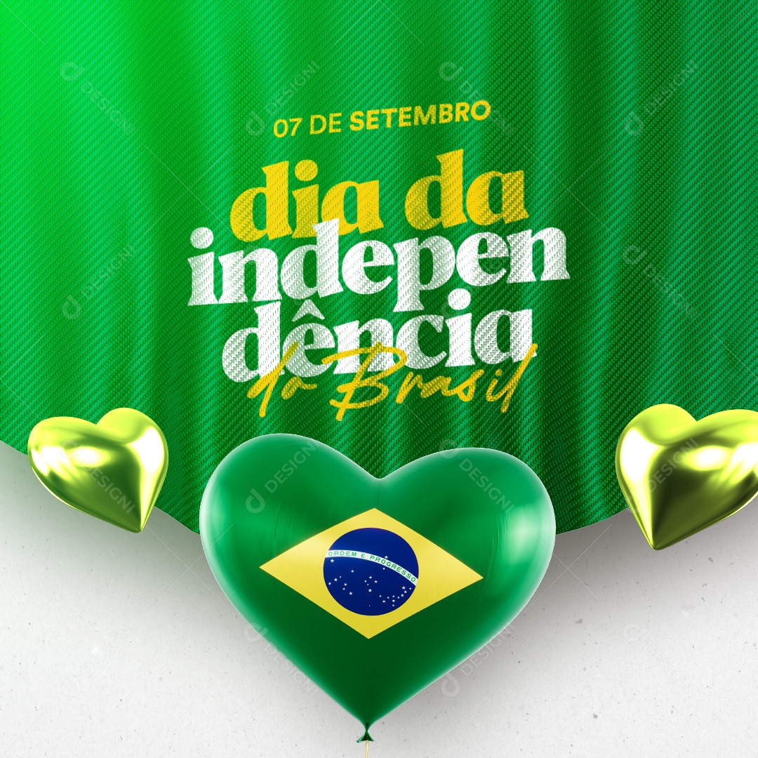Dia Da Independência do Brasil 07 de Setembro Social Media PSD Editável