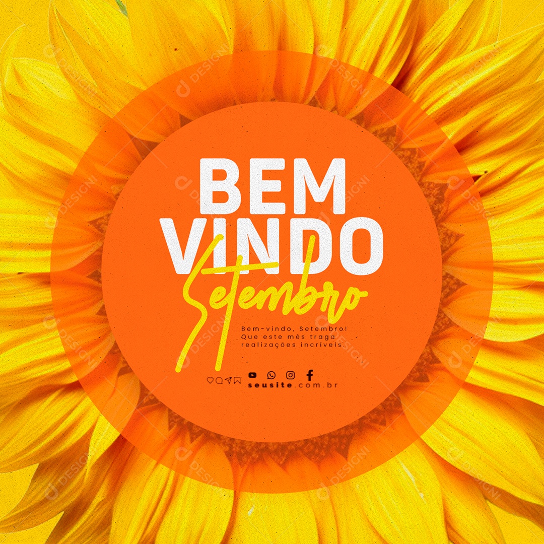 Bem Vindo Setembro Que Este Mês Traga Realizações Social Media PSD Editável