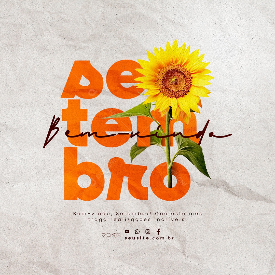 Bem Vindo Setembro Que Este Mês Traga Realizações Incríveis Social Media PSD Editável