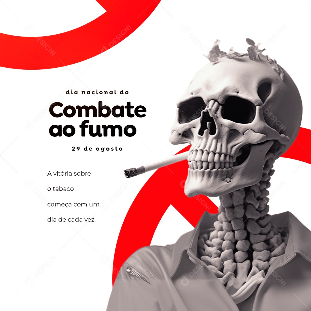 Dia Nacional do Combate ao Fumo A Vitória sobre o Tabaco Começa com um dia de Cada Vez Social Media PSD Editável