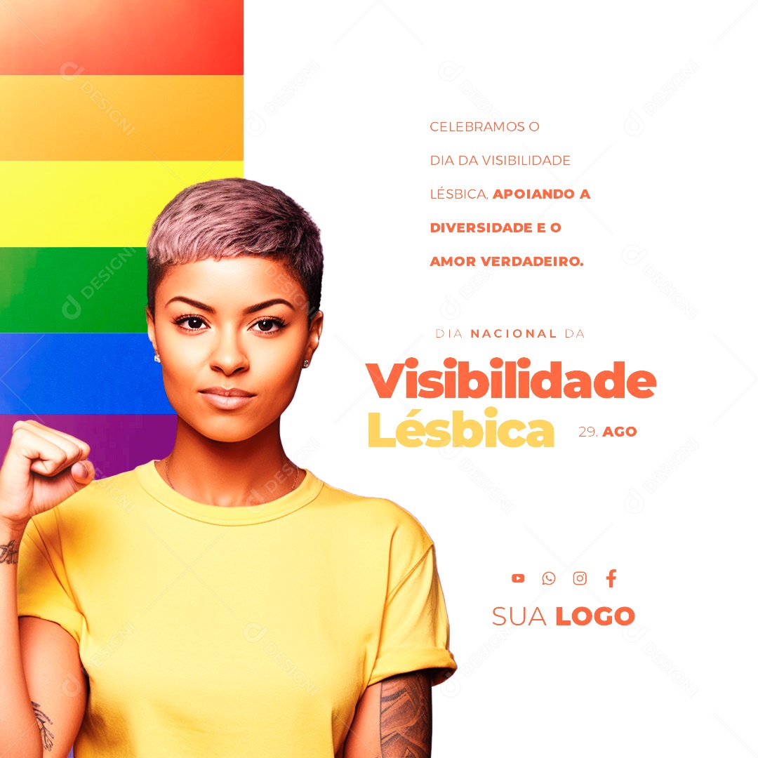 Dia Nacional Da Visibilidade Lésbica 29 de Agosto Social Media PSD Editável