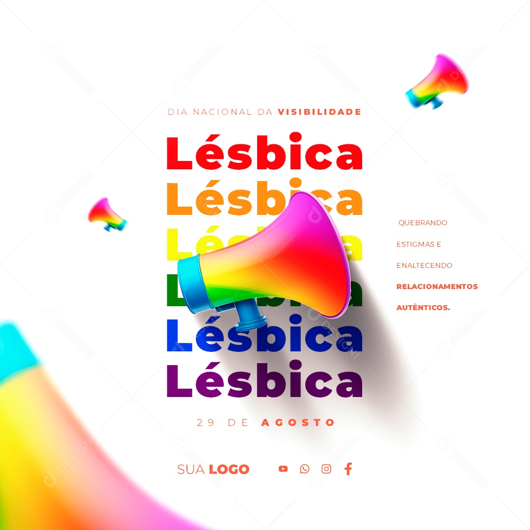 Dia Nacional Da Visibilidade Lésbica Quebrando Estigamas e Enaltecendo Relacionamentos Social Media PSD Editável