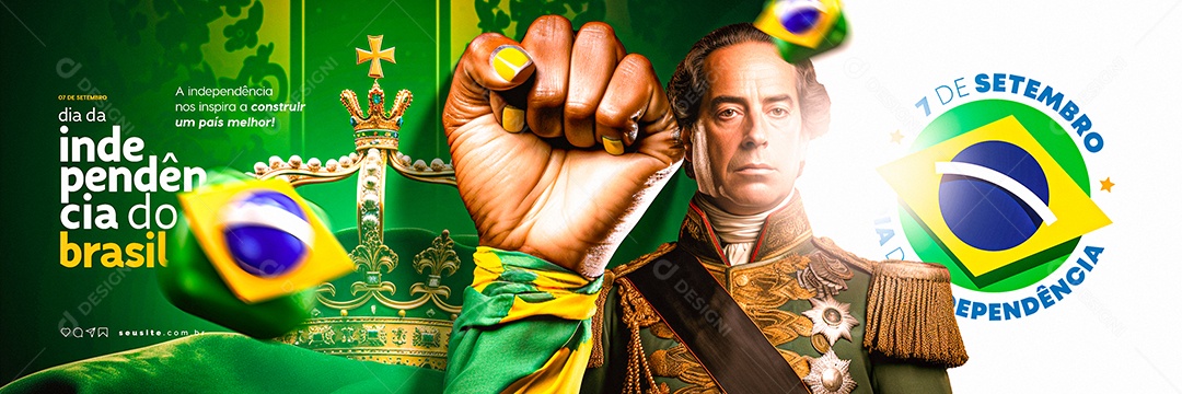 Carrossel Dia Da Independência do Brasil 7 de Setembro Social Media PSD Editável