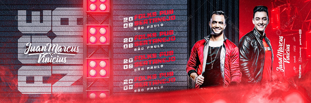 Carrossel Evento Agenda Flyer Juan Marcos e Vinicius Social Media PSD Editável