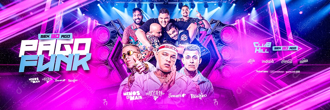 Carrossel Pago Funk Flyer Menos é Mais Mc Ryan SP Mc Daniel Mc Pedrinho Social Media PSD Editável