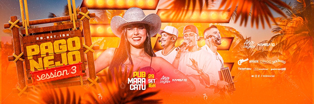 Carrossel Pagonejo Session 3 Flyer Ana Castela Kamisa 10 Social Media PSD Editável