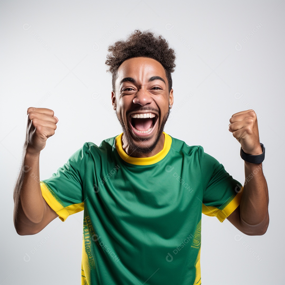Homem comemorando Dia da Independência do Brasil