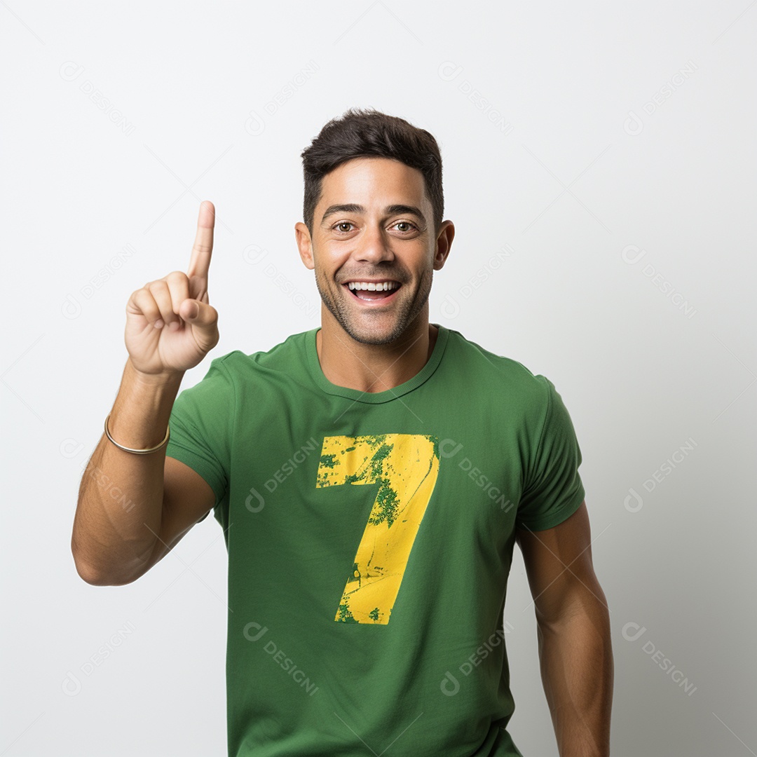 Homem comemorando Dia da Independência do Brasil