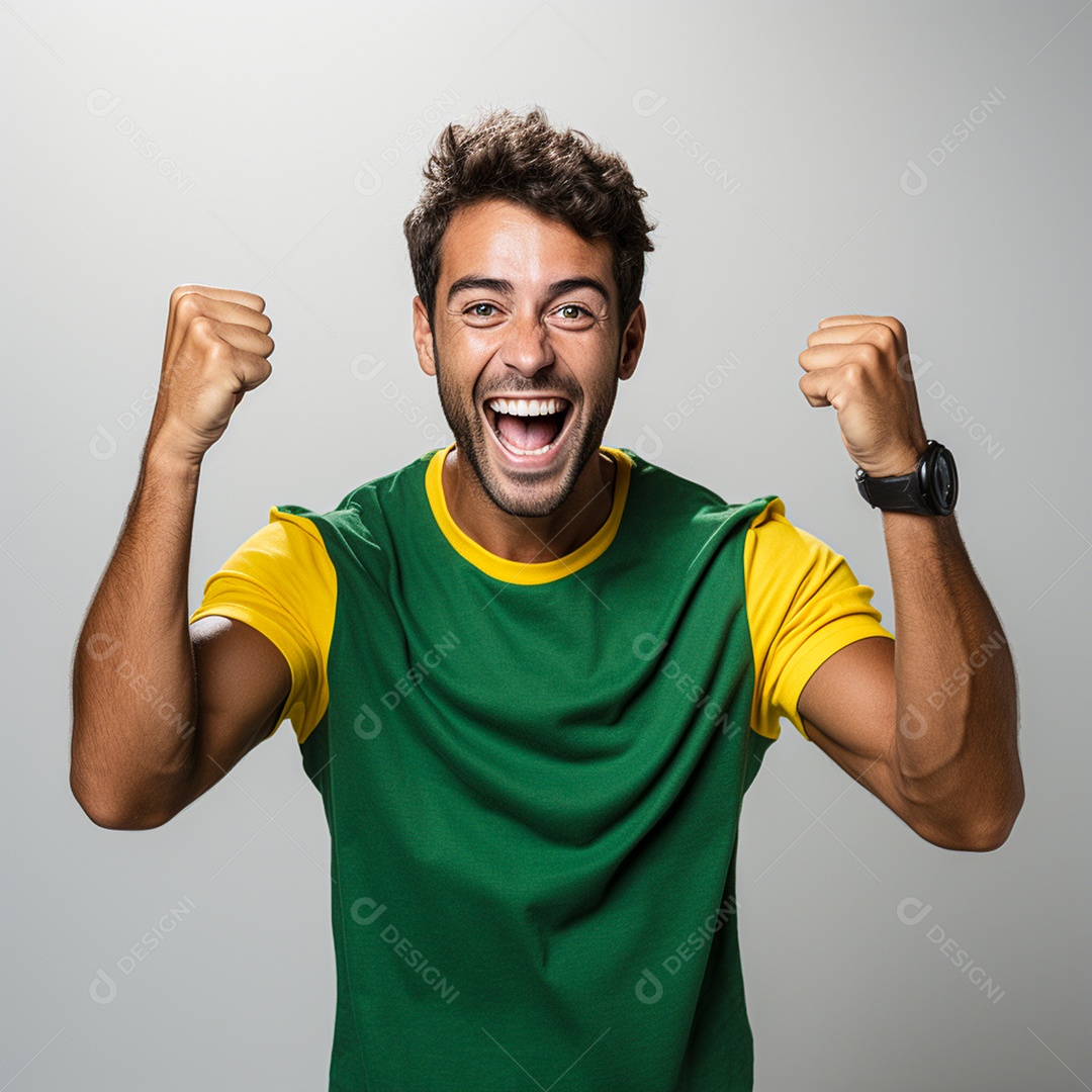 Homem comemorando Dia da Independência do Brasil