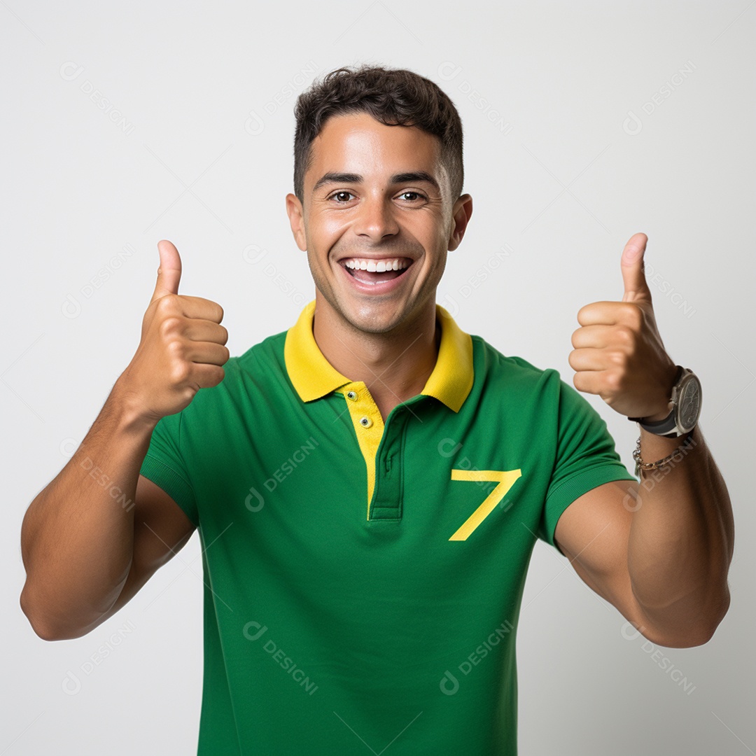 Homem comemorando Dia da Independência do Brasil