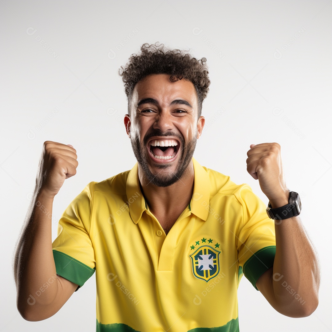 Homem comemorando Dia da Independência do Brasil