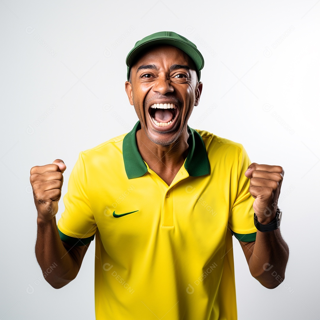 Homem comemorando Dia da Independência do Brasil