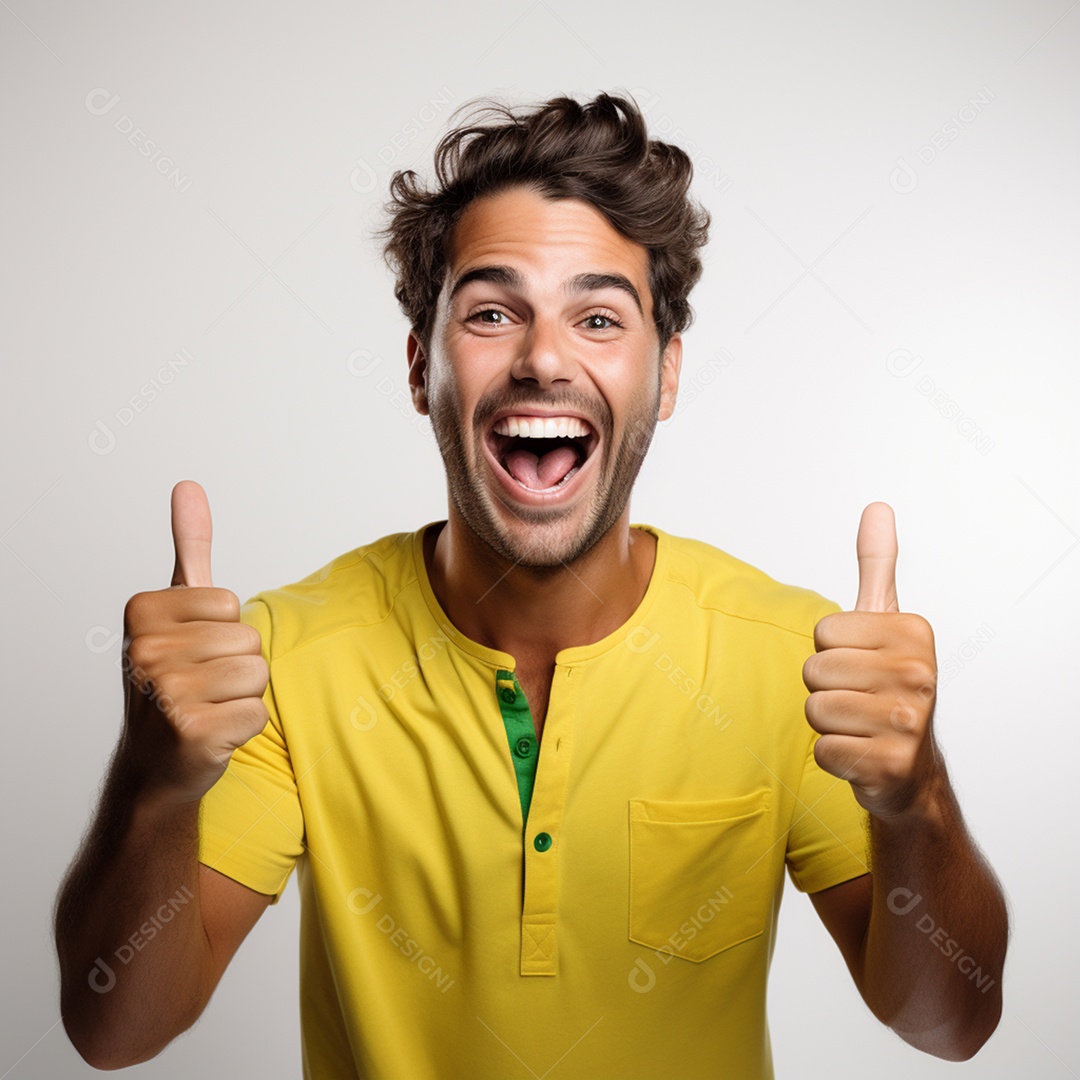 Homem comemorando Dia da Independência do Brasil