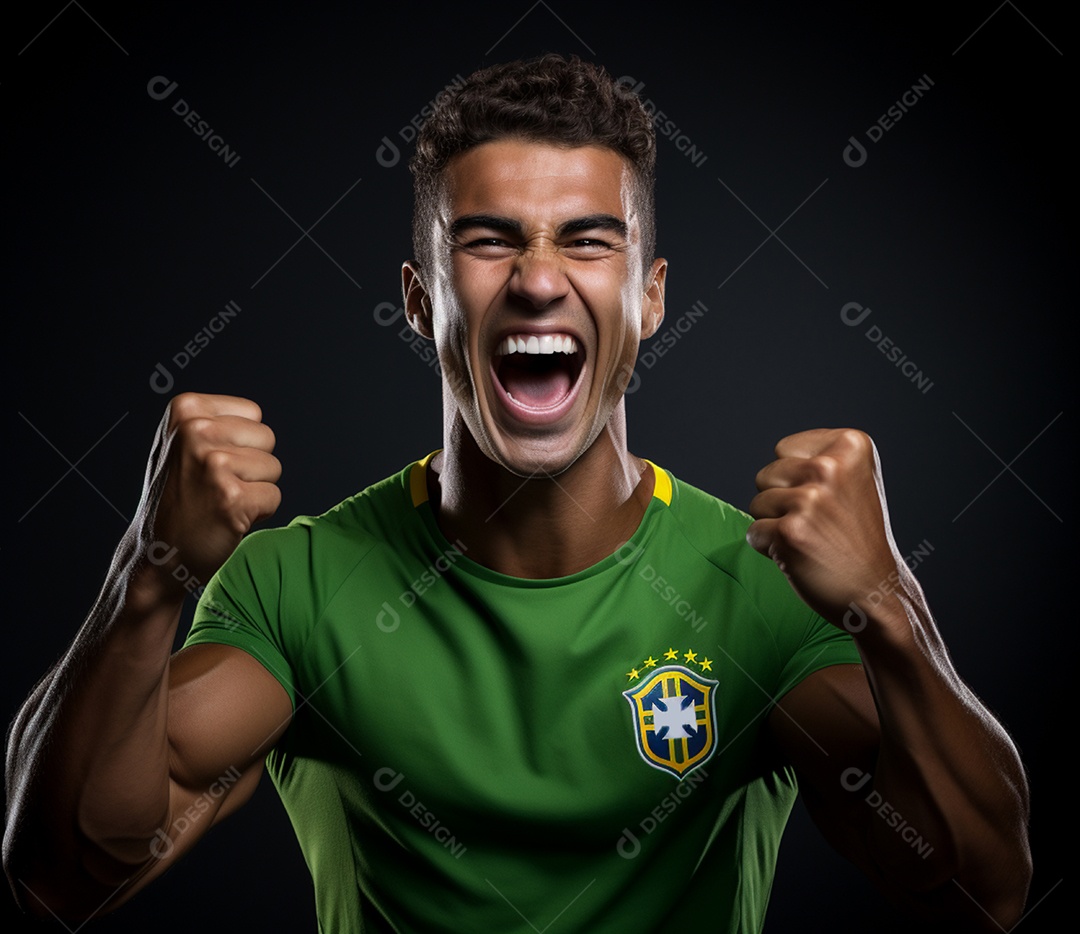 Homem comemorando Dia da Independência do Brasil