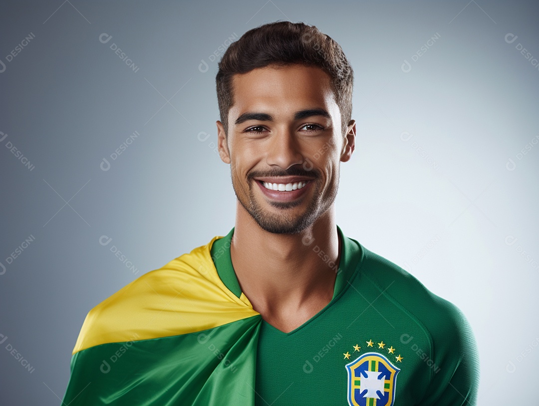 Homem comemorando Dia da Independência do Brasil