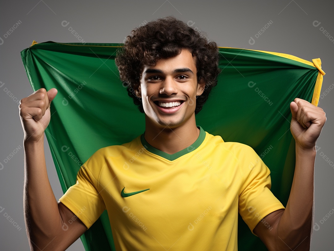 Homem comemorando Dia da Independência do Brasil