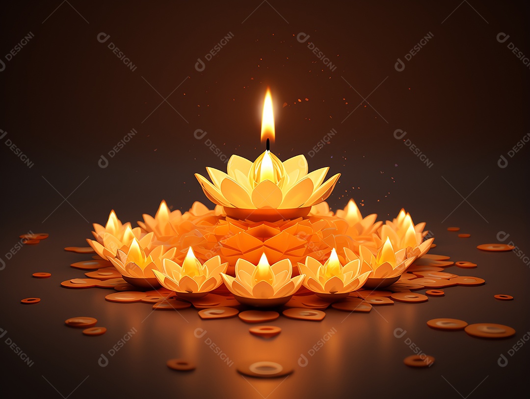 Feliz festival de Diwali de fundo de celebração de férias de luzes, design de ilustração