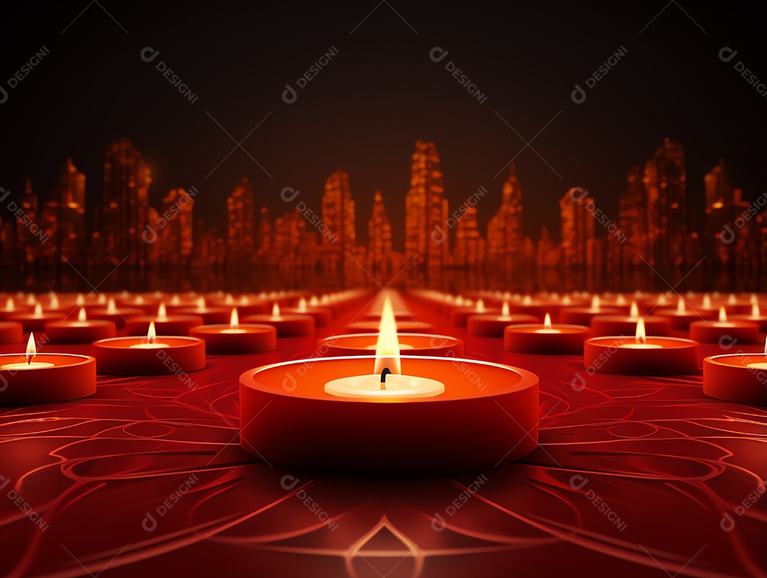 Feliz festival de Diwali de fundo de celebração de férias de luzes, design de ilustração