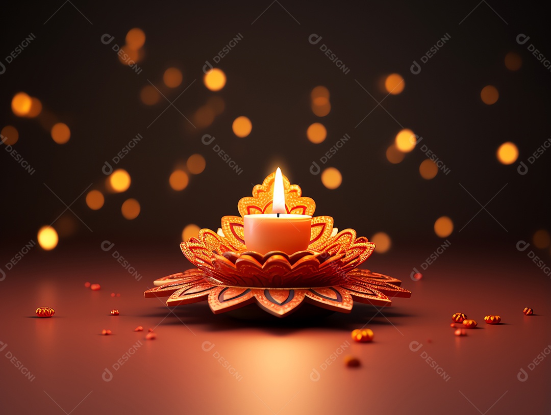 Feliz festival de Diwali de fundo de celebração de férias de luzes, design de ilustração