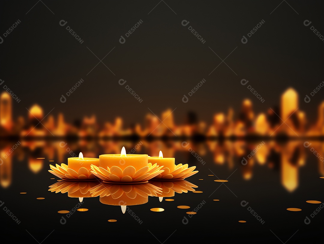 Feliz festival de Diwali de fundo de celebração de férias de luzes, design de ilustração
