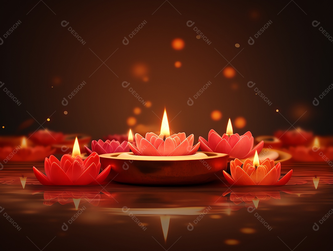 Feliz festival de Diwali de fundo de celebração de férias de luzes, design de ilustração