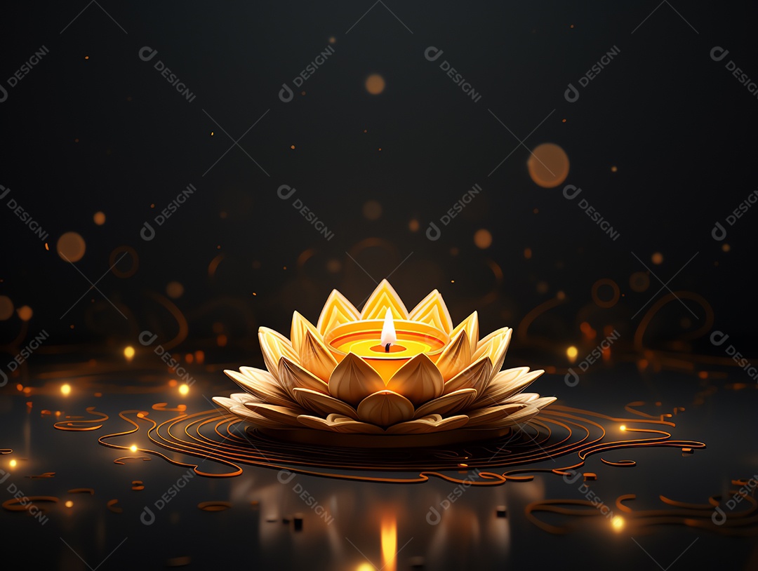 Feliz festival de Diwali de fundo de celebração de férias de luzes, design de ilustração