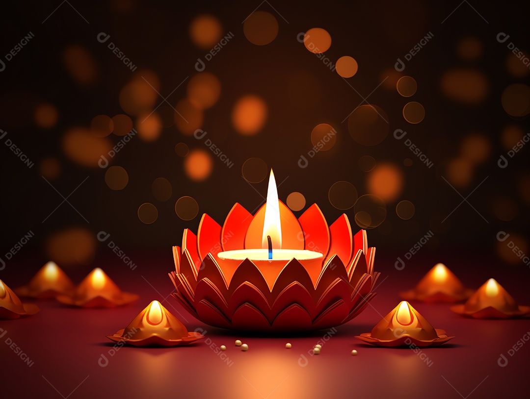 Feliz festival de Diwali de fundo de celebração de férias de luzes, design de ilustração