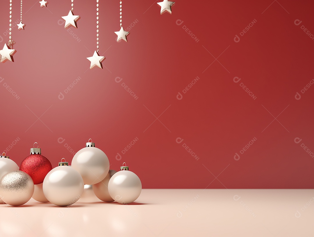 Enfeites de Natal e fundo estrela com férias de espaço de cópia e conceito de feliz ano novo