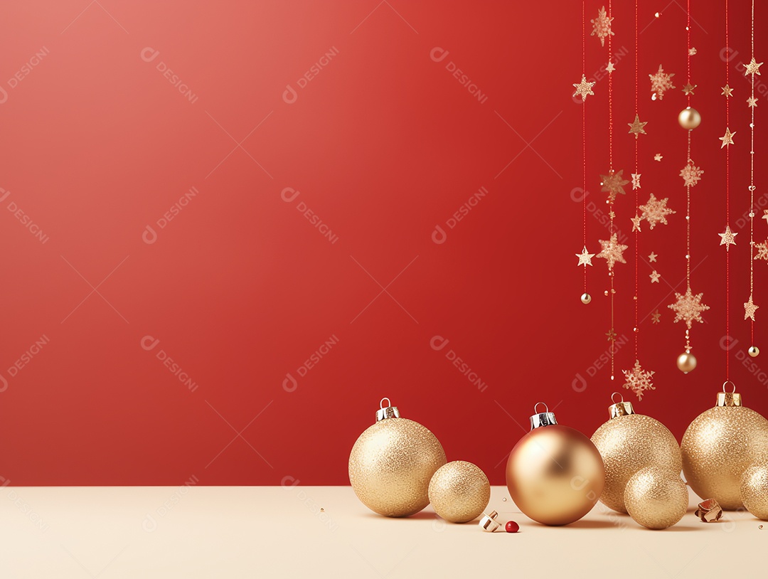 Enfeites de Natal e fundo estrela com férias de espaço de cópia e conceito de feliz ano novo