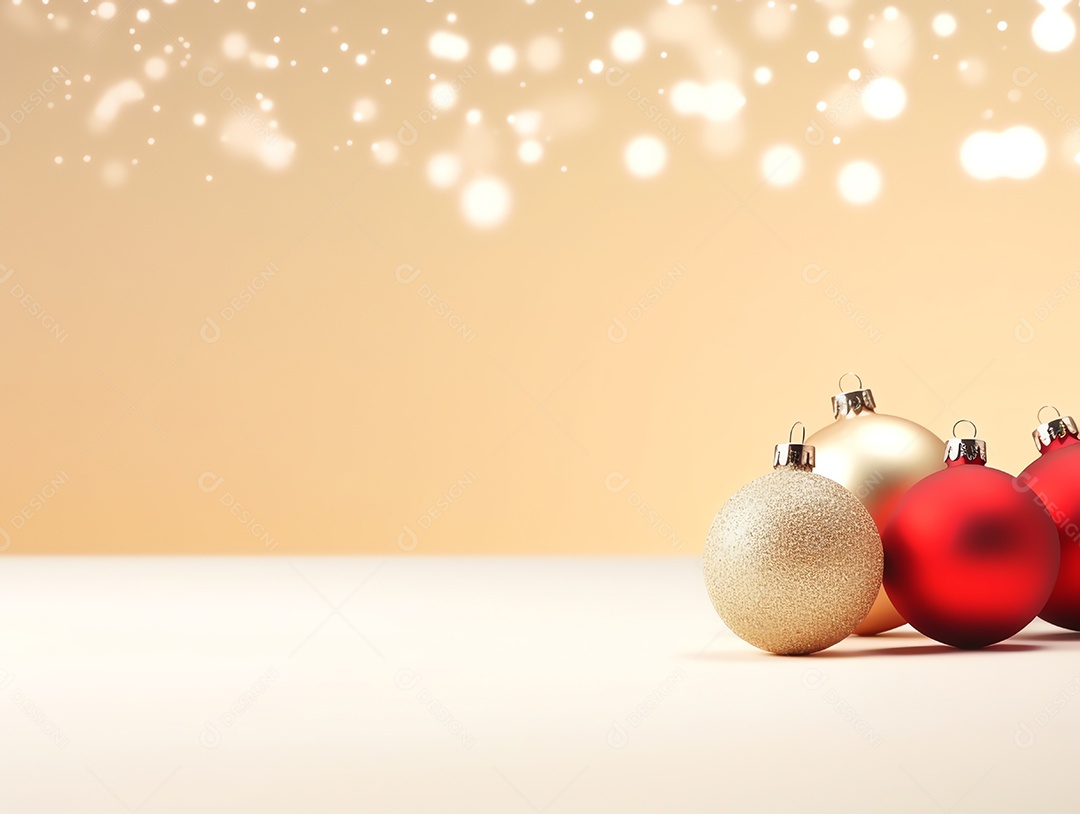 Enfeites de Natal e fundo estrela com férias de espaço de cópia e conceito de feliz ano novo