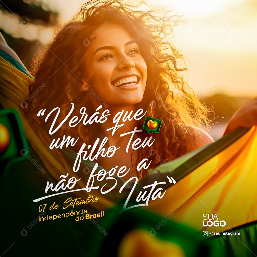 Não Foge a Luta Independência Do Brasil Social Media PSD Editável