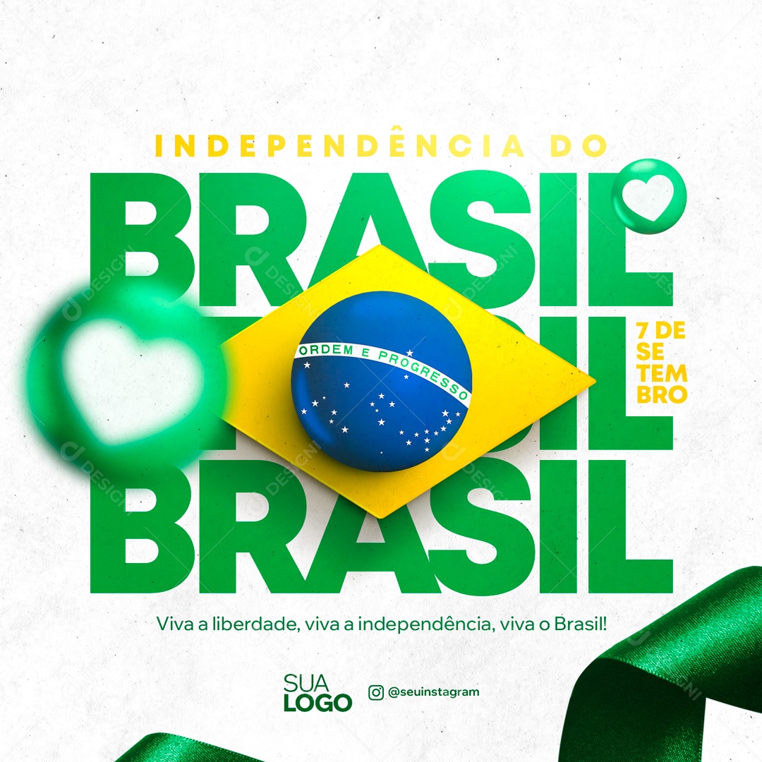 Social Media Independência Do Brasil 7 De Setembro Viva a Liberdade PSD Editável