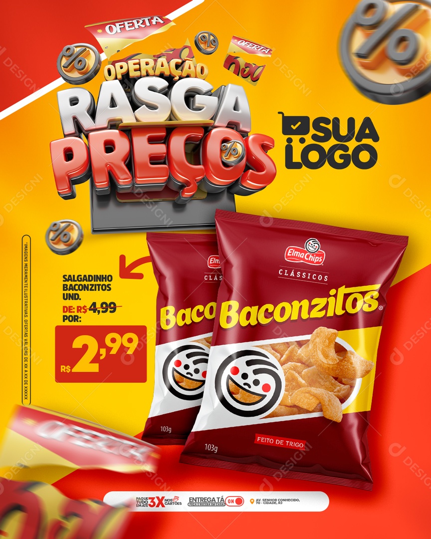 Social Media Feed Operação Rasga Preços Supermercado PSD Editável