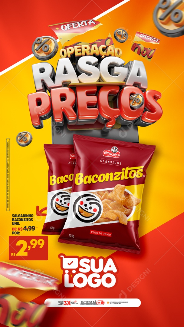 Story Operação Rasga Preço Supermercado Social Media PSD Editável