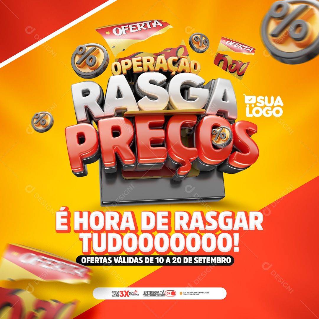 Social Media Operação Rasga Preços PSD Editável