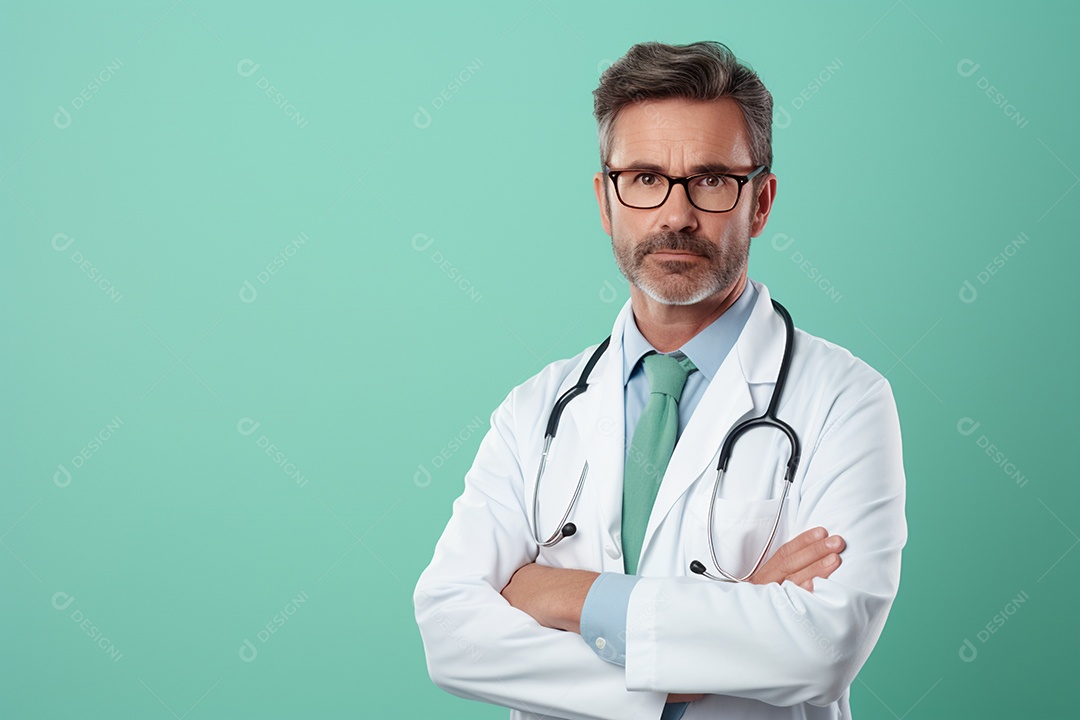 Homem nutricionista com jaleco branco