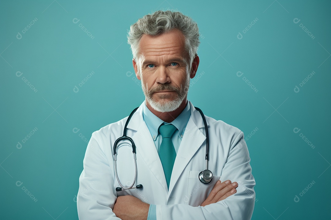 Homem nutricionista com jaleco branco