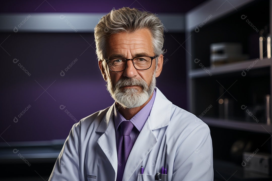 Homem nutricionista com jaleco branco