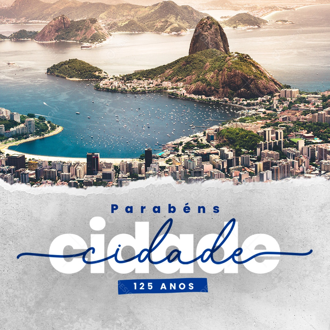 Aniversário Parabéns Cidade Pelos seus 125 Anos Social Media PSD Editável