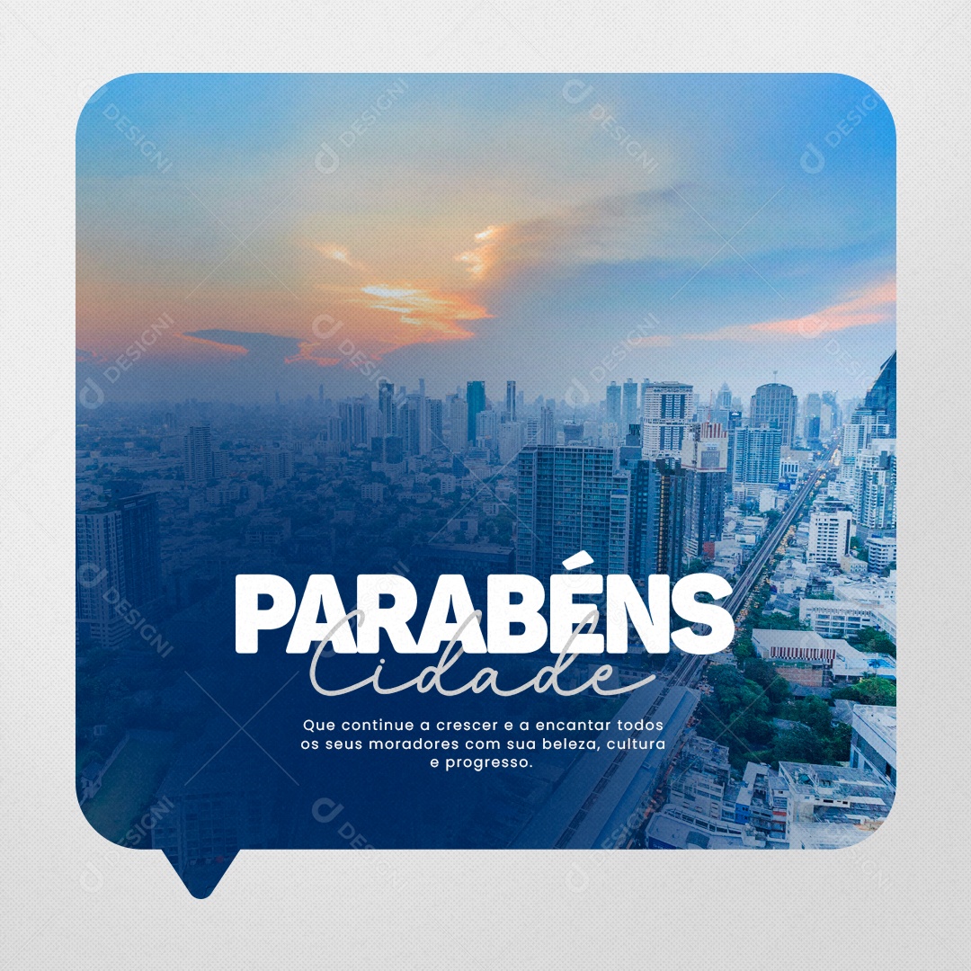 Aniversário Parabéns Cidade Que Continue a Crescer e a Encantar Todos Social Media PSD Editável