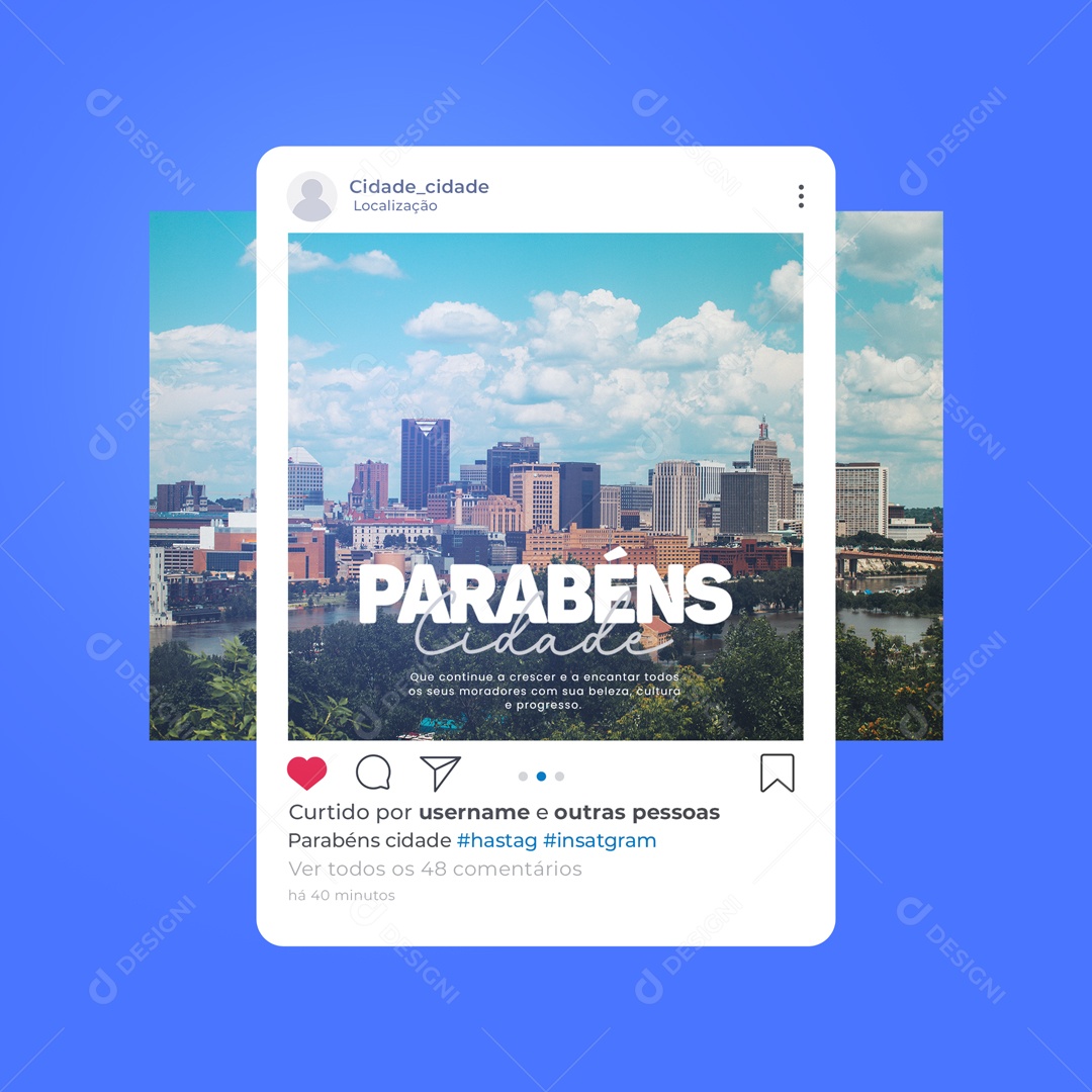 Parabéns Cidade Que Continue a Crescer Social Media PSD Editável