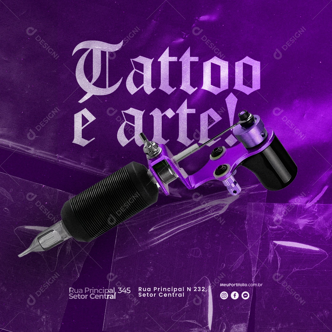 Tatuagem Tatto é Arte Social Media PSD Editável