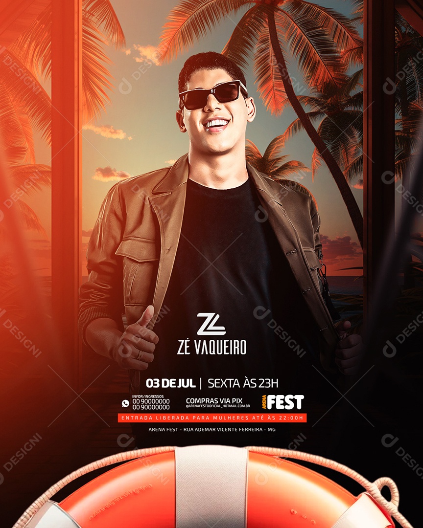 Flyer Zé Vaqueiro Fest Social Media PSD Editável