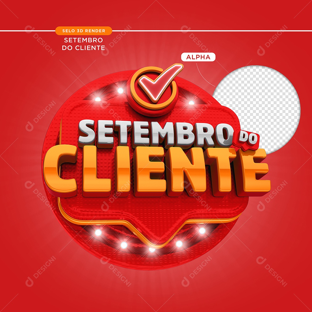 Setembro Do Cliente Selo 3D Para Composição PSD