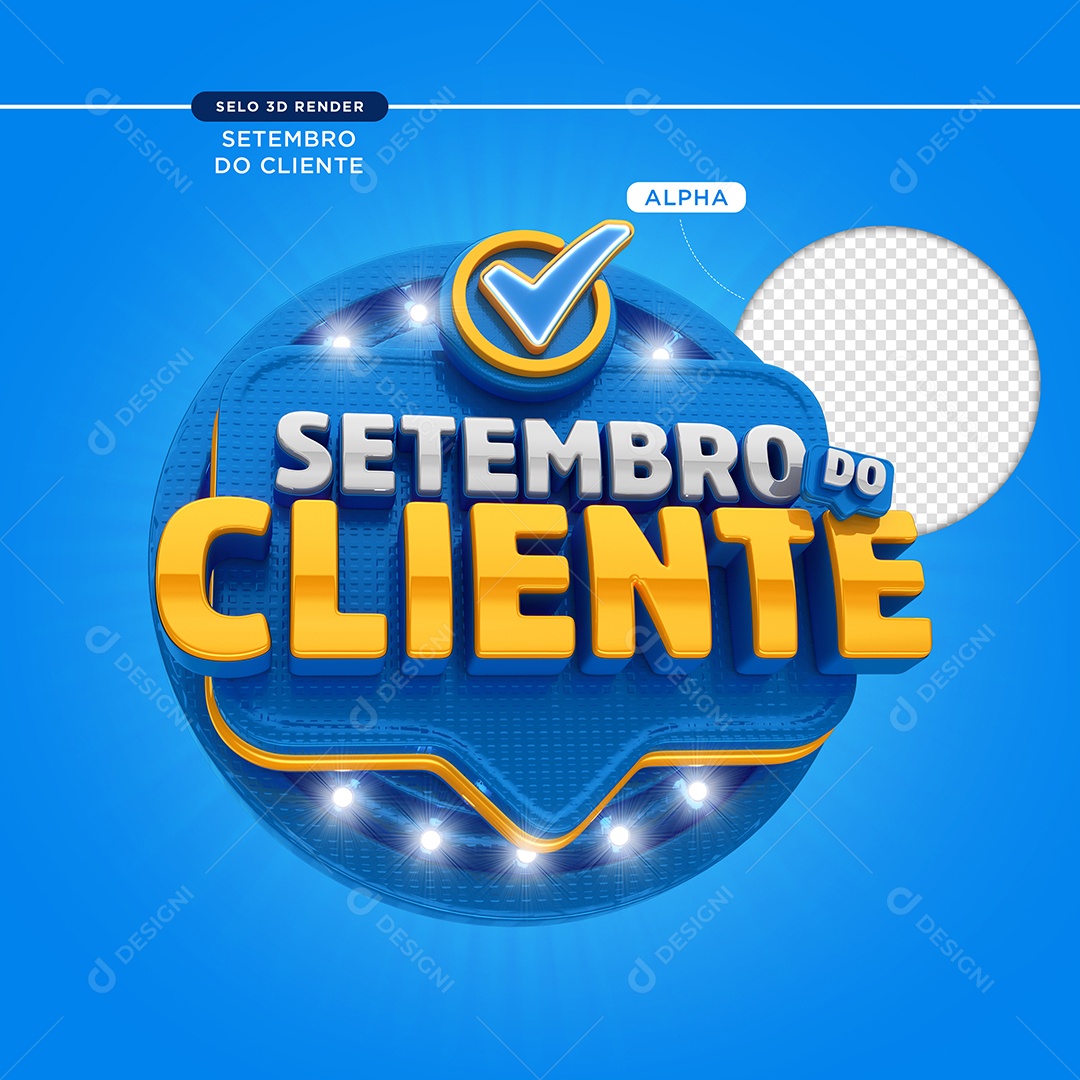 Selo 3D Setembro Do Cliente Para Composição PSD