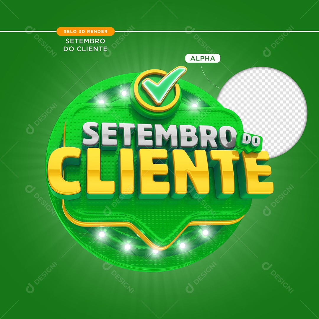 Setembro Do Cliente Selo 3D Para Composição PSD