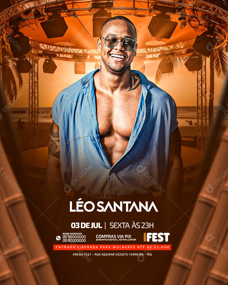 Flyer Léo Santana Sexta Social Media PSD Editável